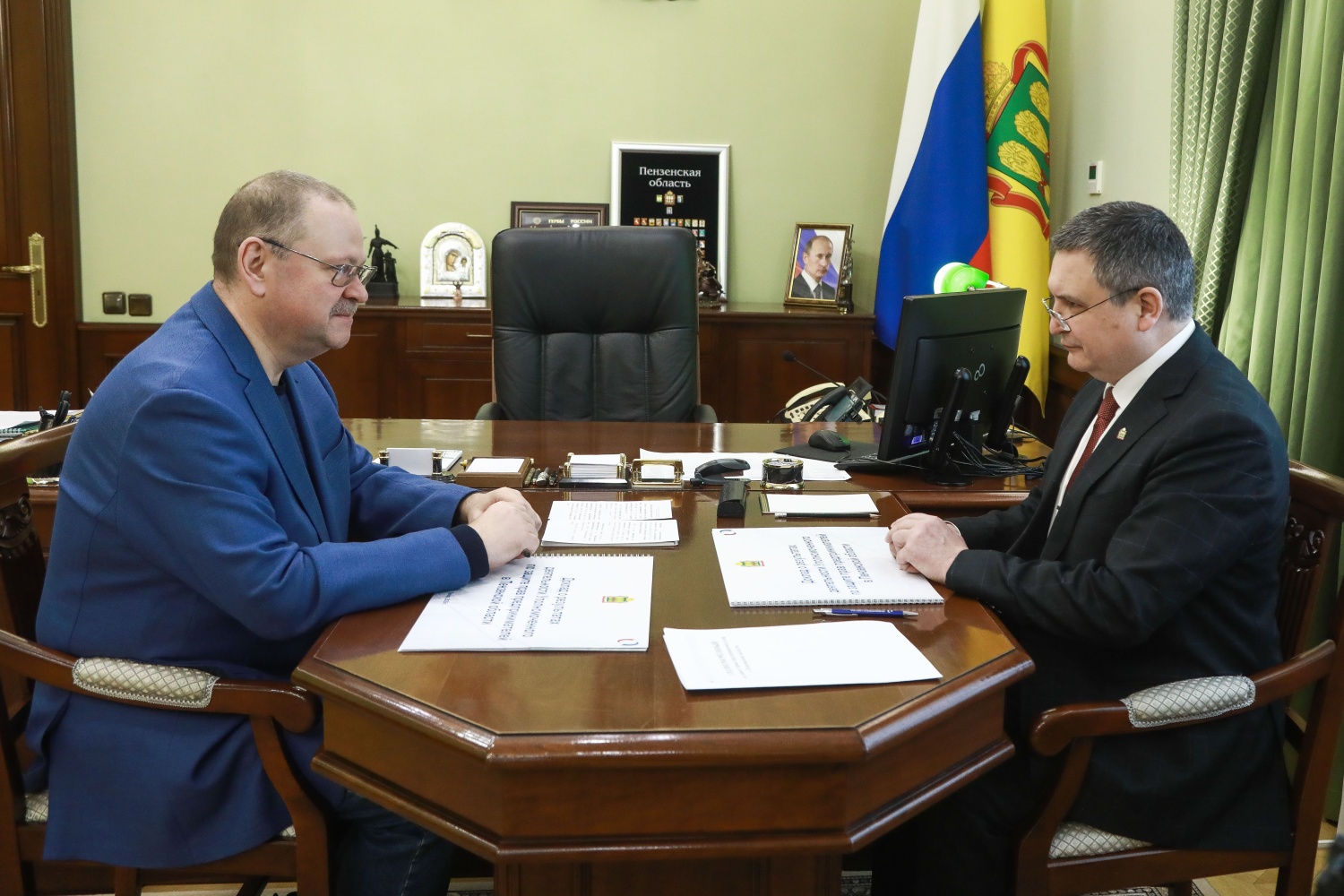 Рабочая встреча Губернатора Пензенской области Олега Мельниченко с Уполномоченным по защите прав предпринимателей в Пензенской области Михаилом Лисиным